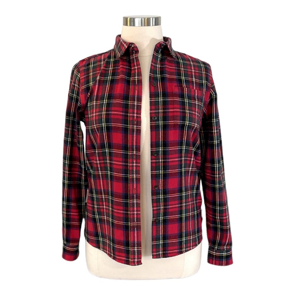L.L. Bean Scotch Plaid Flannel Shirt, Relaxed - M - EUC